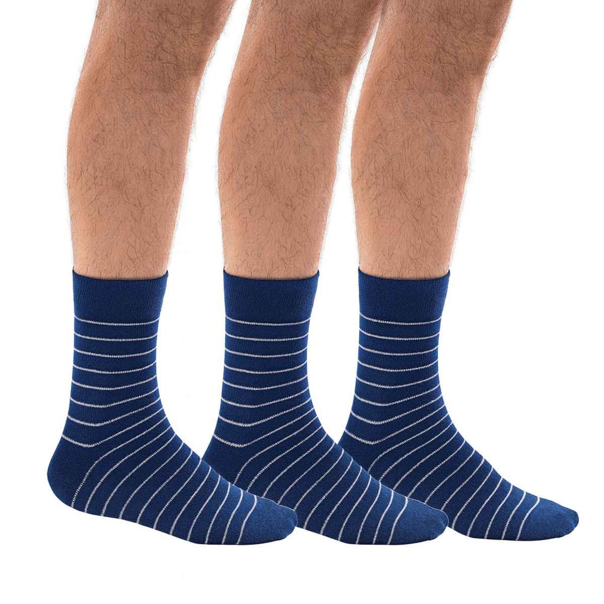 Royal Mart Unisex Striped Cotton Blend Ankle Length Socks | Assorted - Free Size