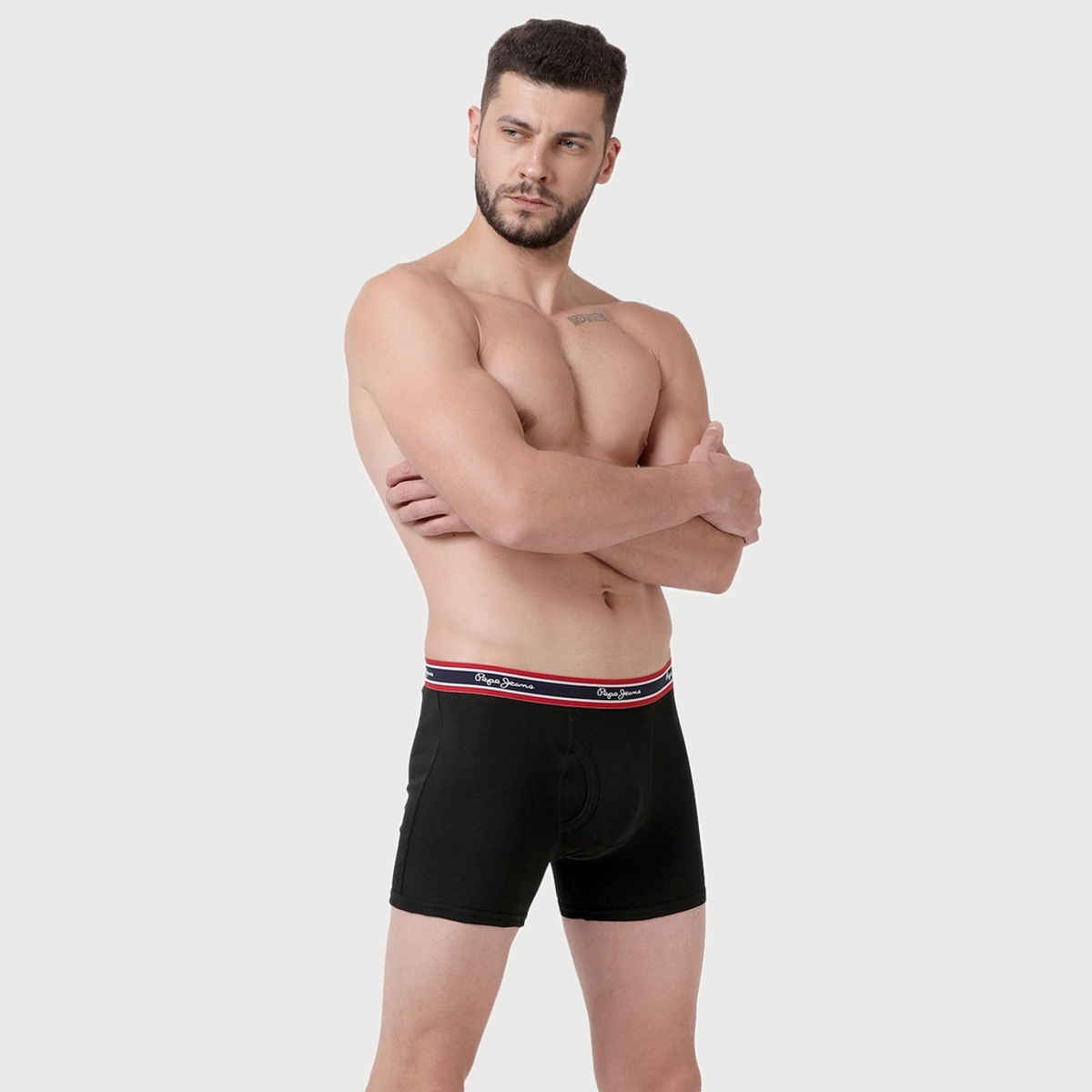 Pepe Jeans Mens Black 100% Cotton Solid Trunk - Pack of 2 (S) Comfort Fit, Soft Fabric