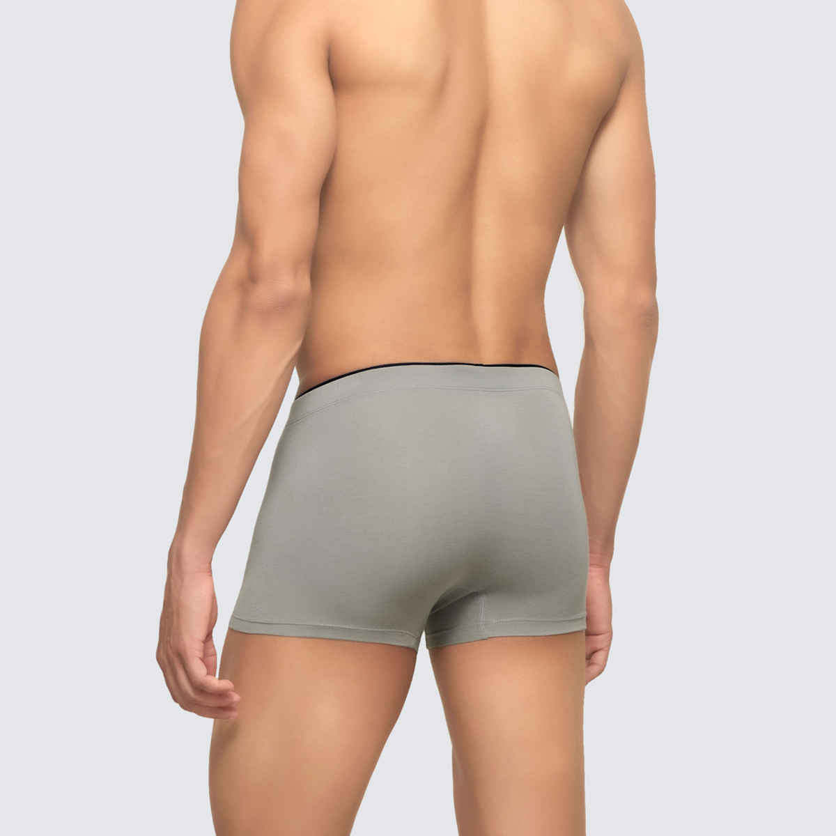 XYXX Men's Uno Modal Solid Trunks Pack of 2, Black & Heather Grey| XL