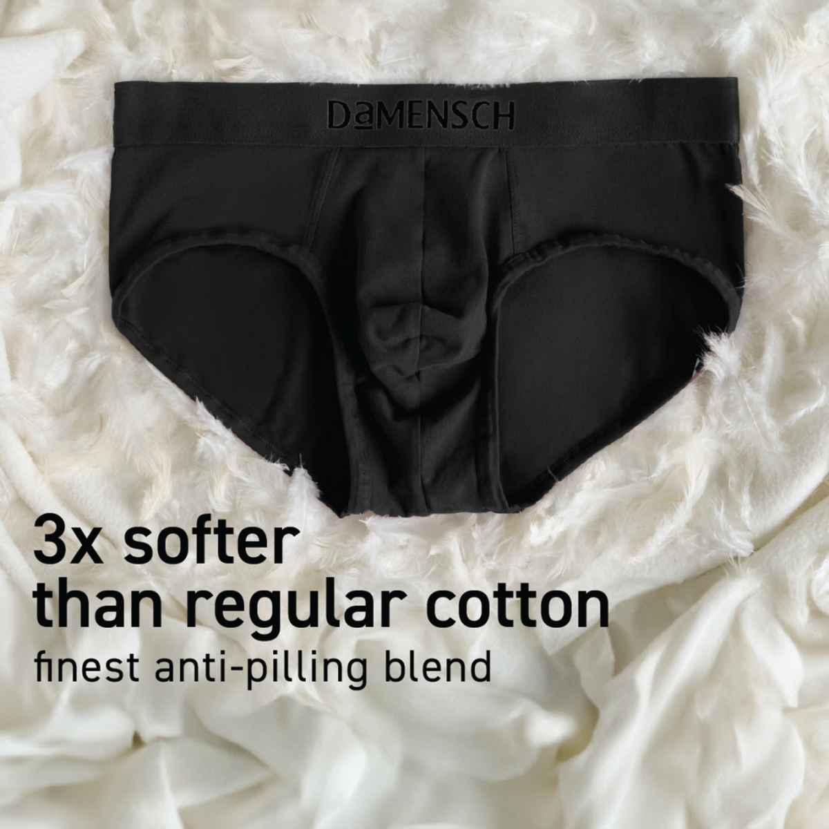 DaMENSCH Modal Men's Underwear Brief | Pack of 2 | Grey, Black - M