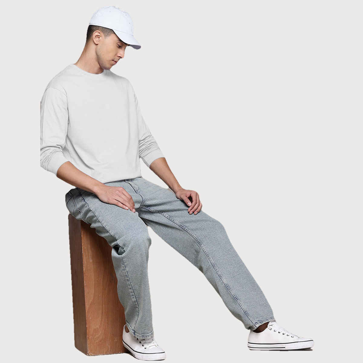 VEIRDO Men's Solid Full Sleeve T-Shirt | V FS REG WHT | White - XL