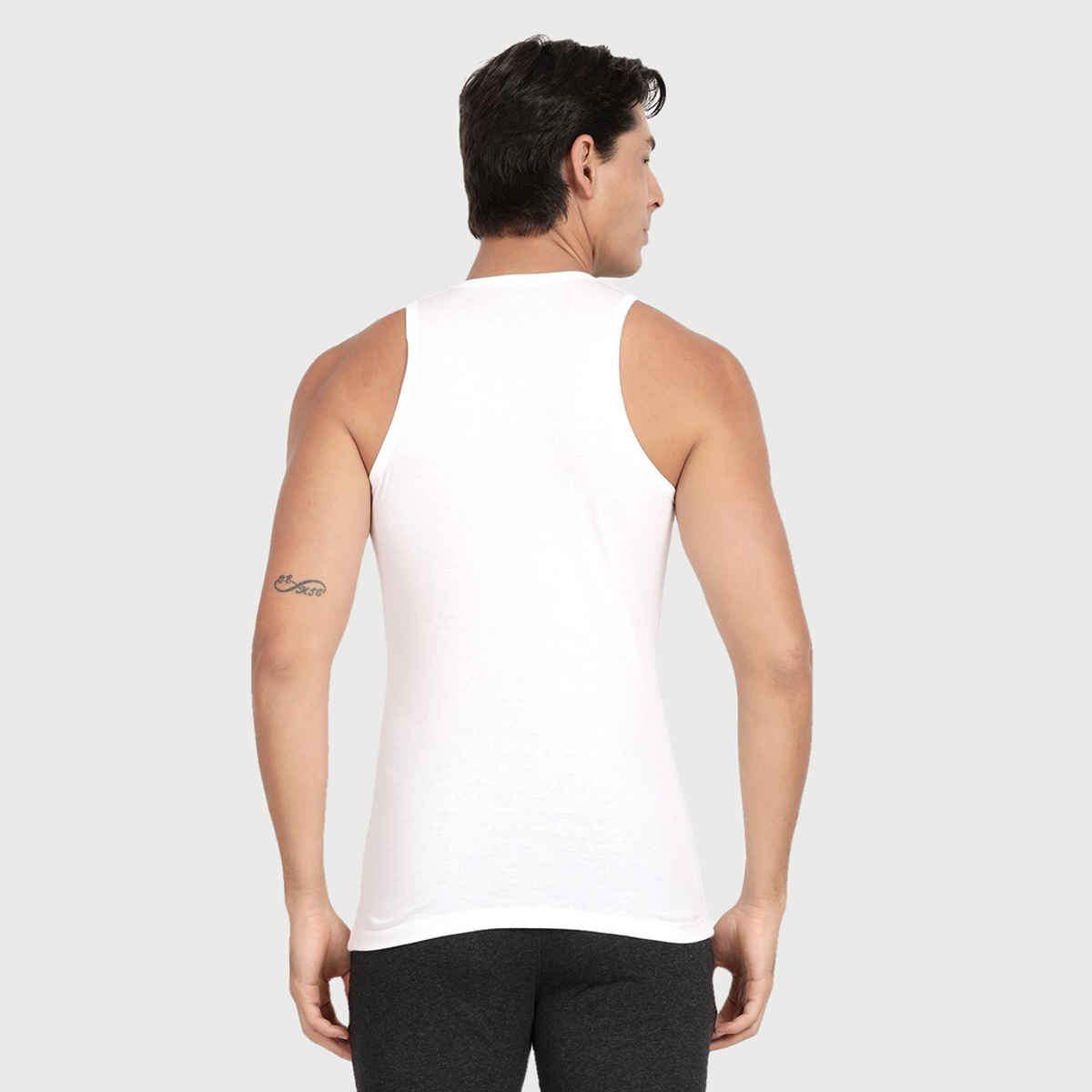 Pepe Jeans Mens White Cotton Solid Vest - Pack of 2 (M) Comfort Fit, Soft Fabric, Breathable