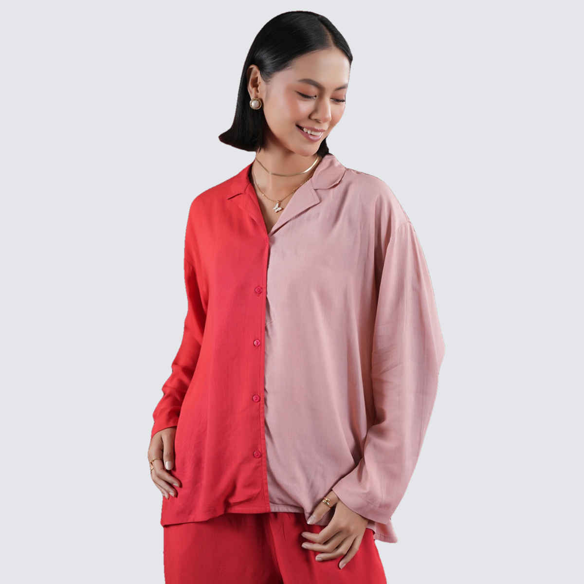 Sanskruti Homes Women's Red Solid Print Night Suit Set | Se-nsp-860 | M