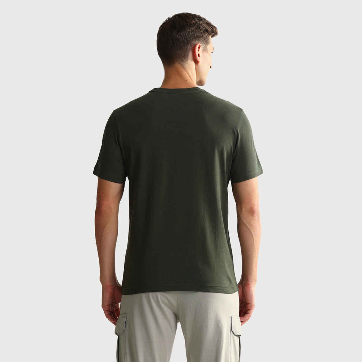 U.S. Polo Assn. Men's Solid T-shirts | Blue Melange & White - M