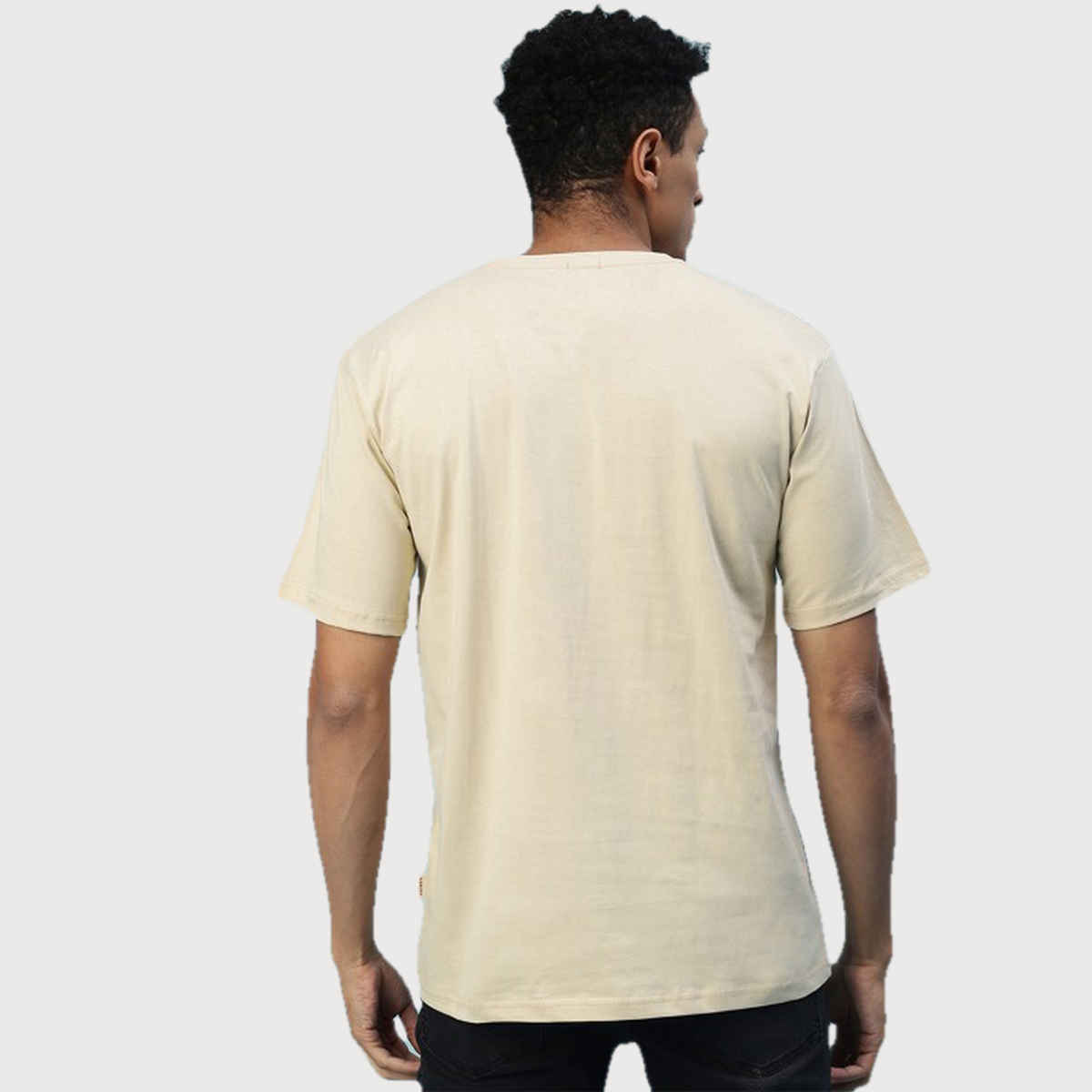 VEIRDO Men's Printed Oversized T-shirt | OS 100 FRGORGNL SW | Swan White - L