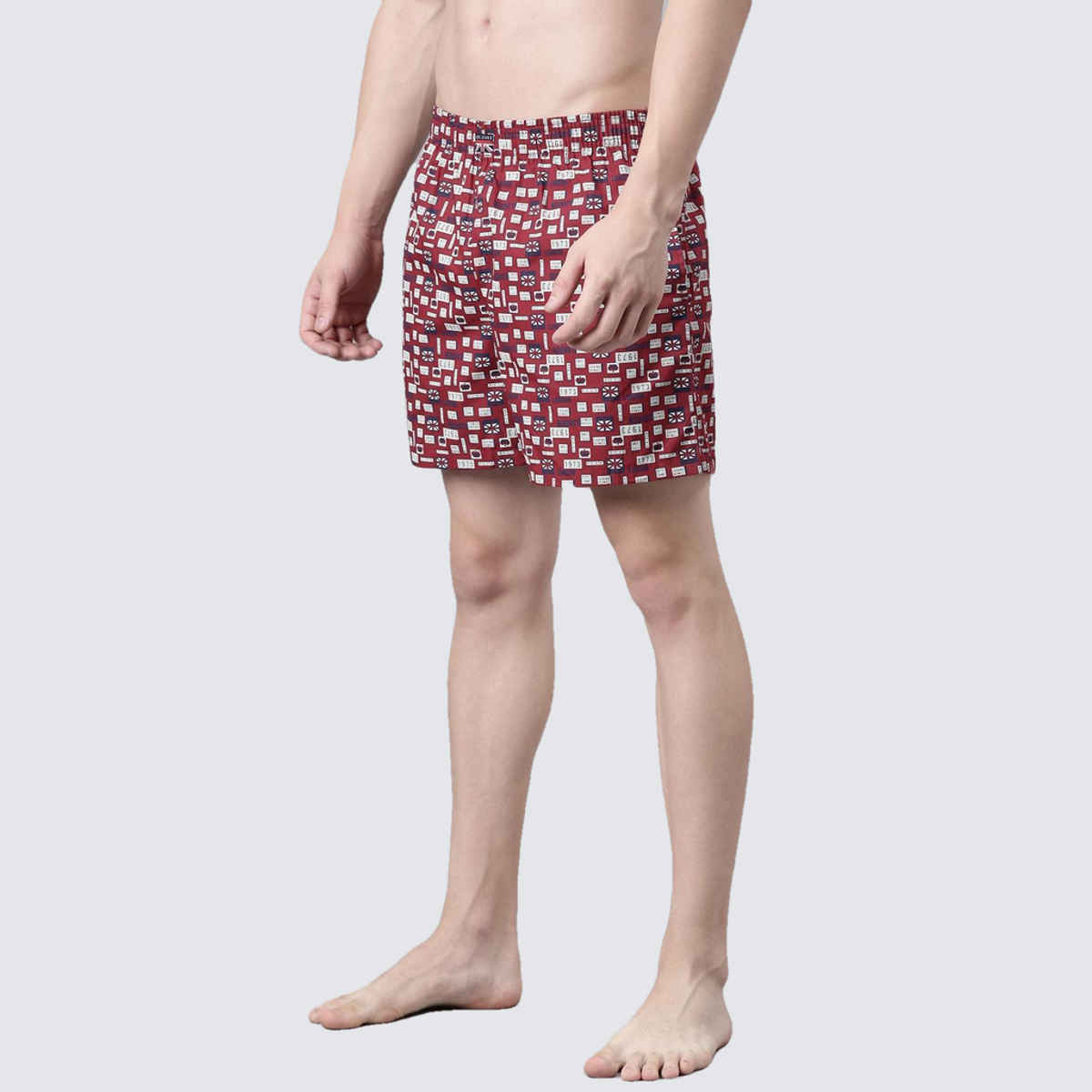 Pepe Jeans Mens Rumba Red Aop 100% Cotton Printed Boxer - Pack of 1 (L) Comfort Fit, Soft Fabric