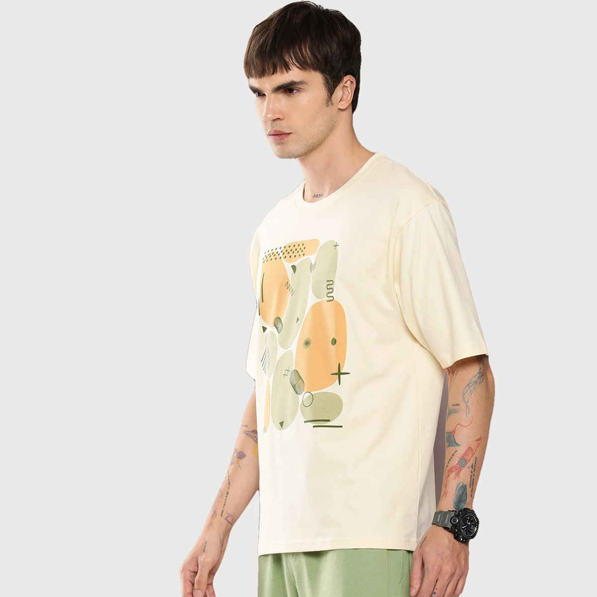 Dillinger Men's Oversized T-shirts | DLMOV285WWHT | Off White - XL