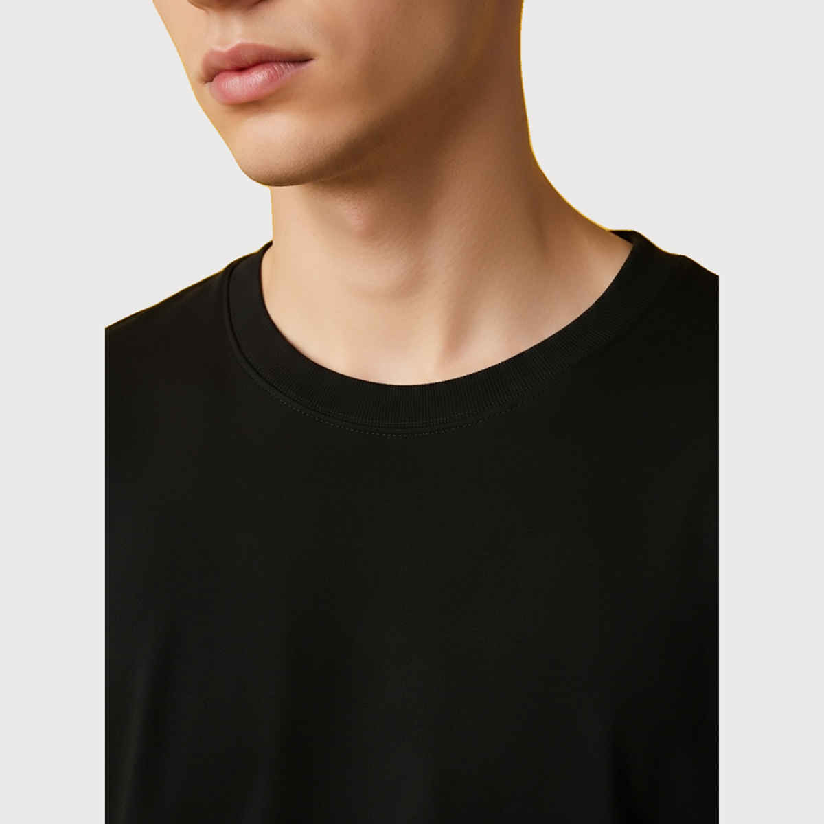 BENNY BROOKS Men's Round Neck half sleeve Oversized T-shirt |AA(ARN)BLACK62 | Black - M