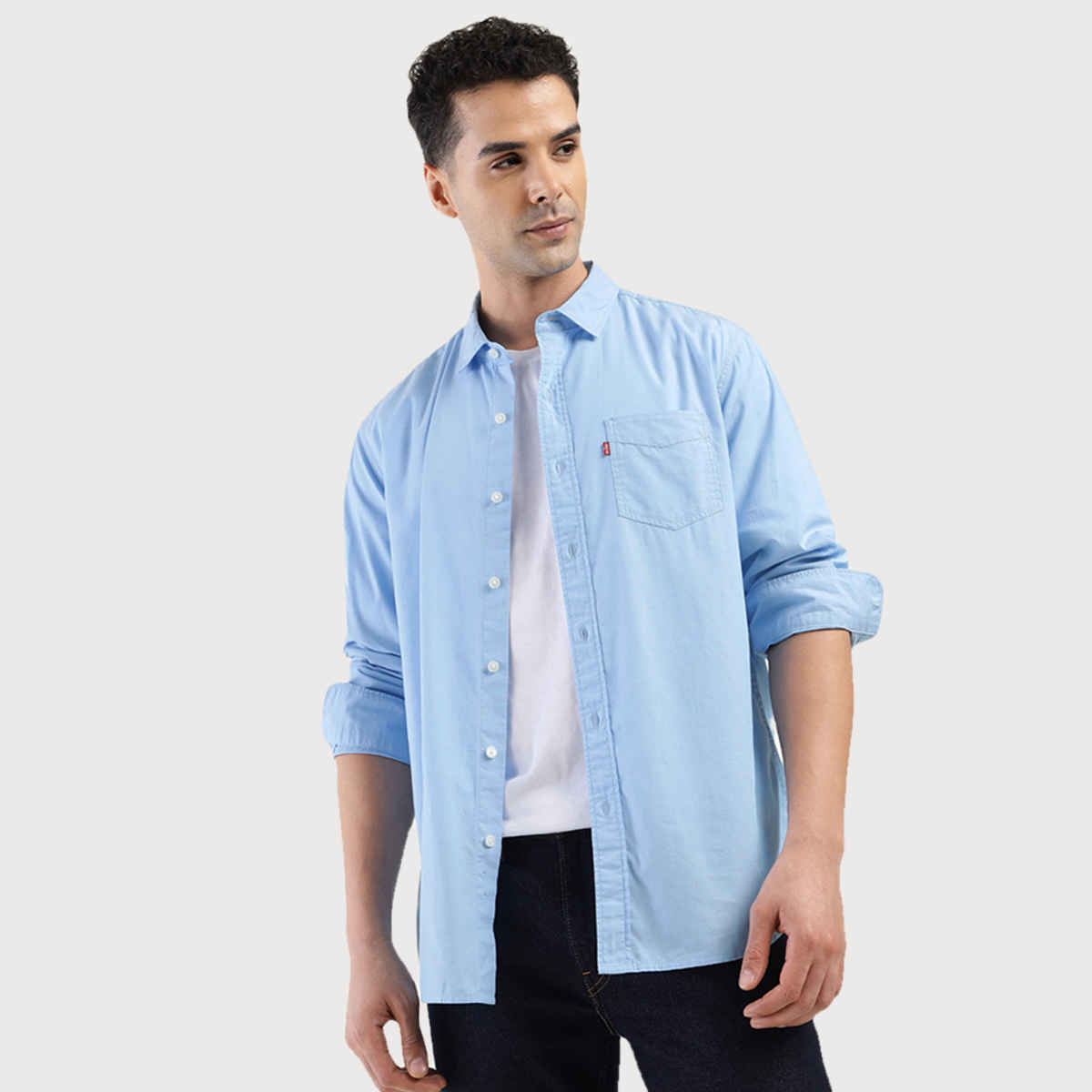 Levi's Men's 100% BCI Cotton Chambray Shirt Sky Blue - XL