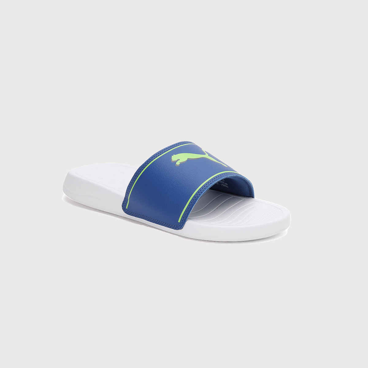 Puma Marine Unisex Slides | White-New Navy-Fizzy Apple | Size - UK 8