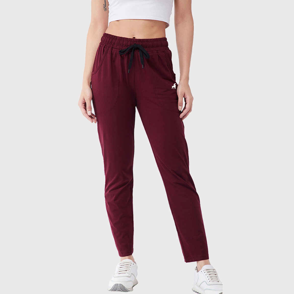 Modeve Women's Regular Fit Track Pants | Wine - XL