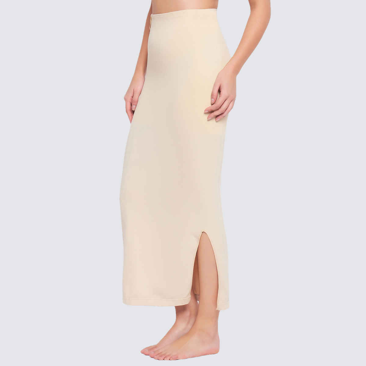 Clovia Saree Shapewear Petticoat With Drawstring (Beige - L)