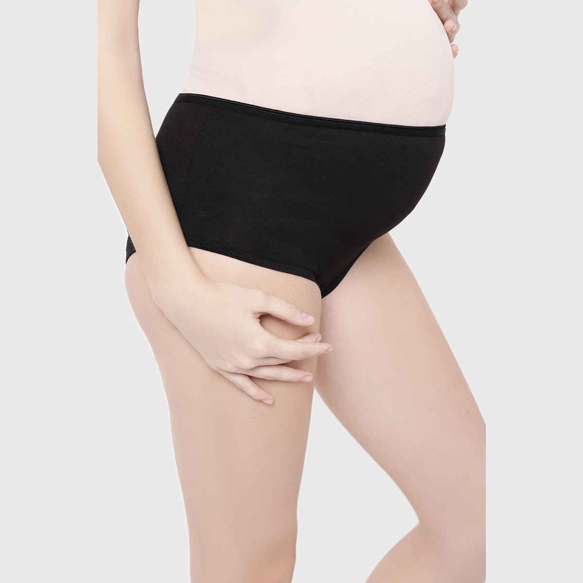 Clovia Cotton Maternity High Waist Hipster - Black(Black - M) Panty