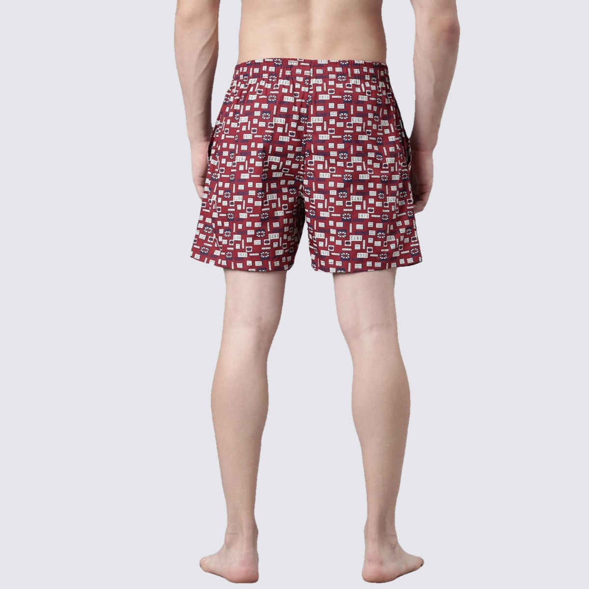 Pepe Jeans Mens Rumba Red Aop 100% Cotton Printed Boxer  - Pack of 1 (XL) Comfort Fit, Soft Fabric