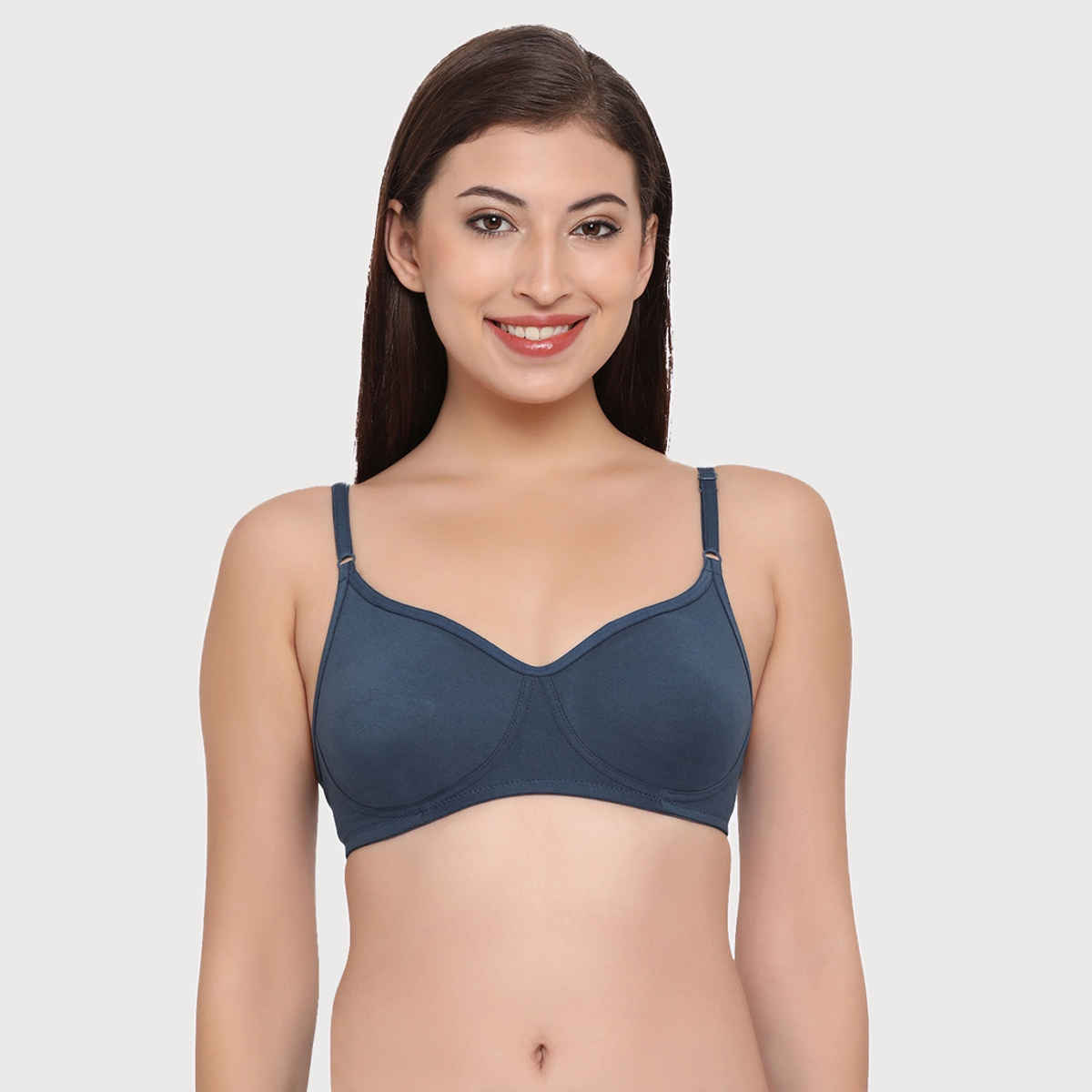 Clovia Non-Padded Non-Wired Full Coverage T-Shirt Bra - Blue, Lavender | 36D