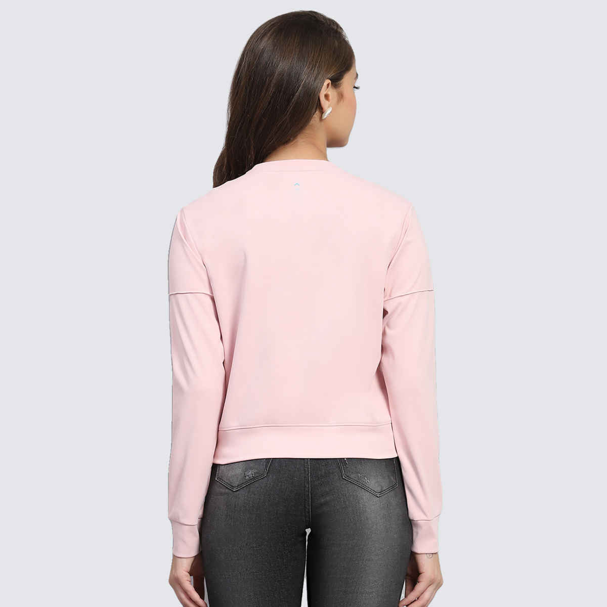 Rock.It By Monte Carlo Womens Pink Solid Round Neck Full Sleeve Sweatshirt | 2240102691-1-38 | L