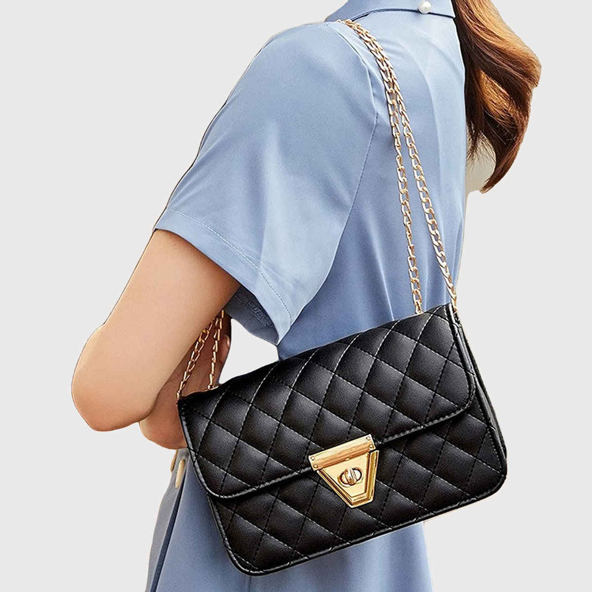 Fargo Black Sling Bag Women's Leatherette Sling Bag | FGO-275