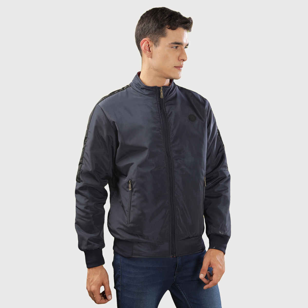 Dollar Jacket For Men - Casual Zipper Bomber For Winter | MAMWJ 905 | Navy Blue | M