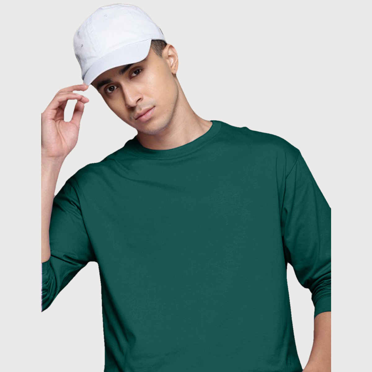 VEIRDO Men's Solid Full Sleeve T-Shirt | V FS REG GRN117 | Green - M