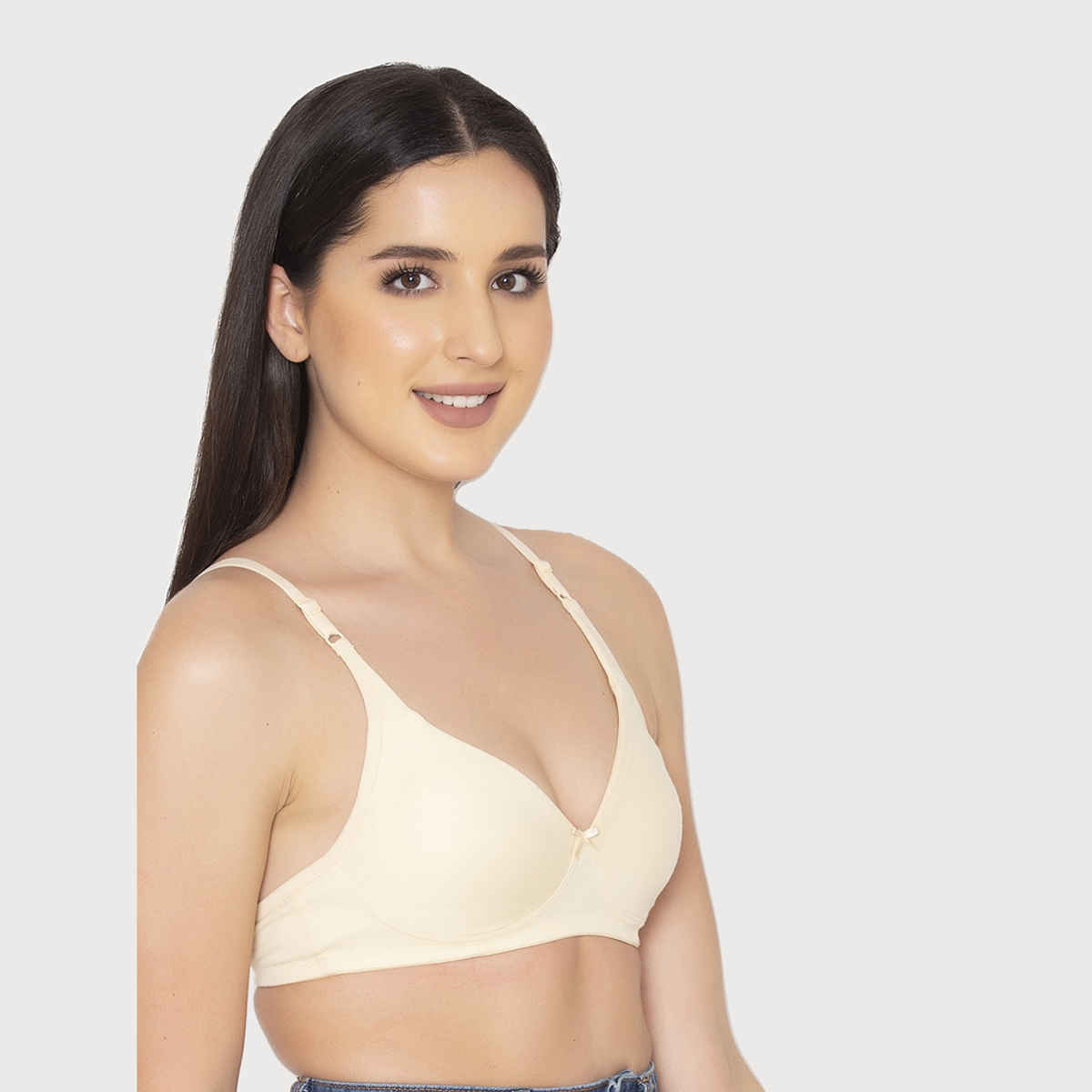 Clovia Women Non-Padded Non-Wired Full Cup T-Shirt Bra - Beige, Light Pink | 34C