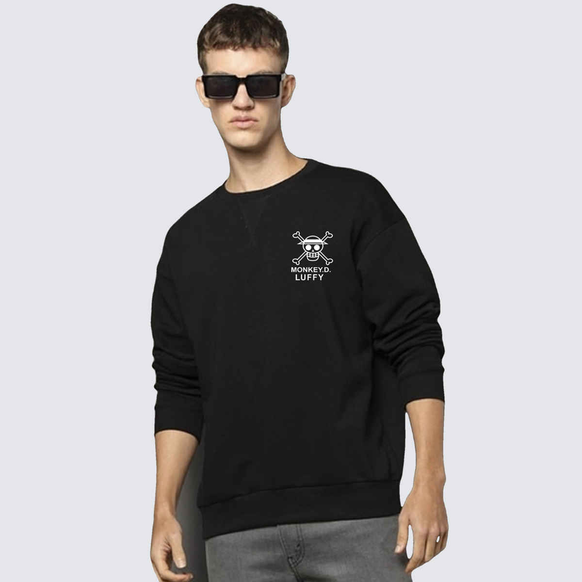 De Tees Men's Sweatshirt | One Piece | Black - XL
