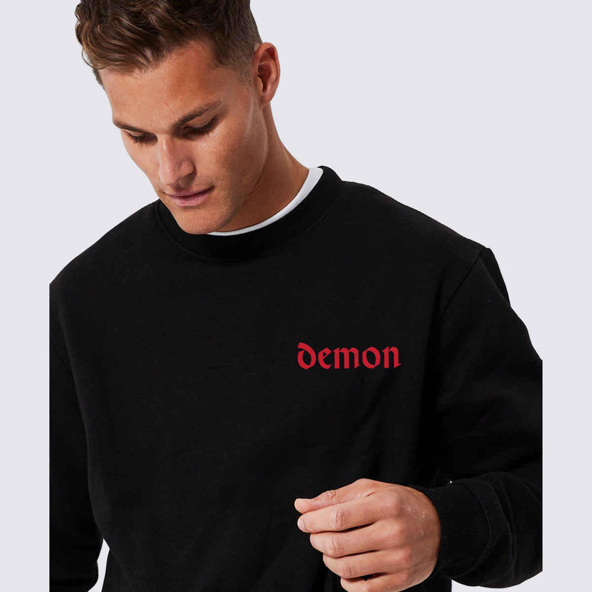 De Tees Men's Sweatshirt | DEMON SLAYER| Black - XL