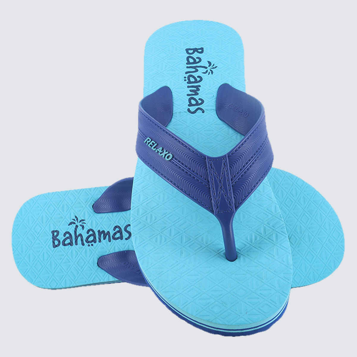 Bahamas Men's Slippers | BHG-216 | Navy & Skyblue - UK 8