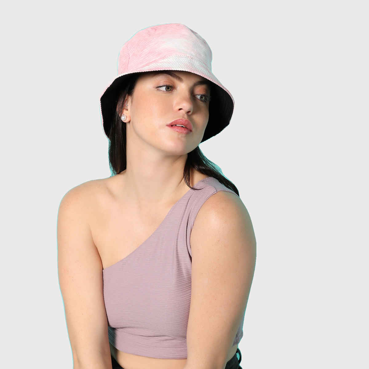 Haute Sauce Women's Tie and Dye Corduroy Bucket Hat | Pink - Free Size