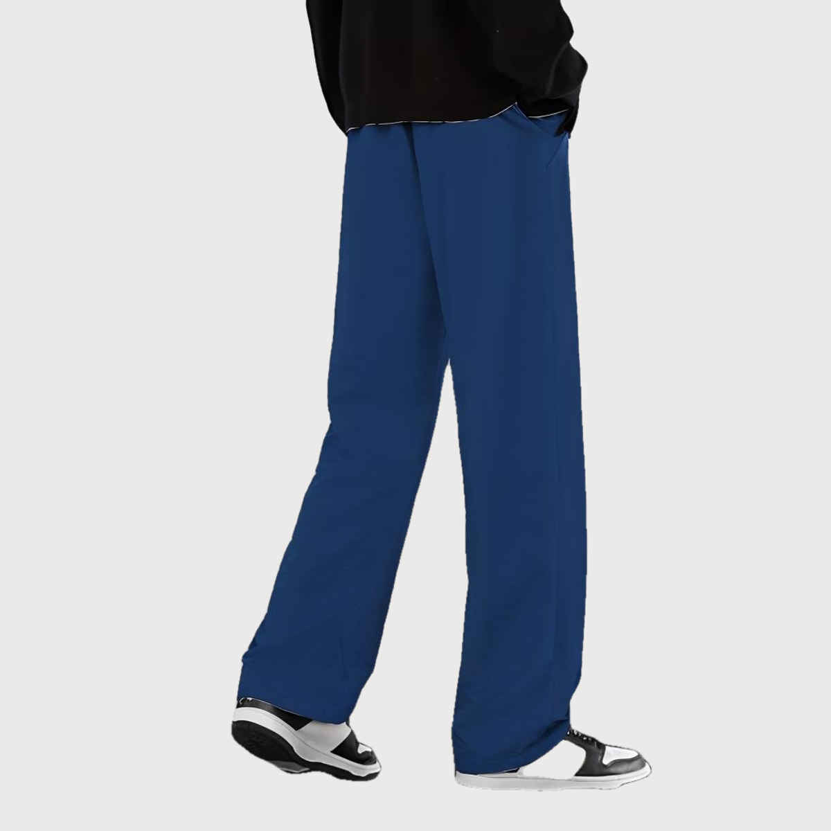 Springman Men's Solid Cotton Rich French Terry Baggy Track Pant | Blue - XL