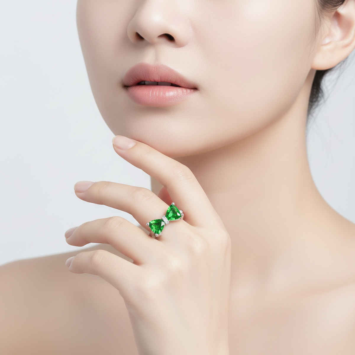 Beautynx Green Ruby Twin Spark Ring | Green | BNX-RNG-0038