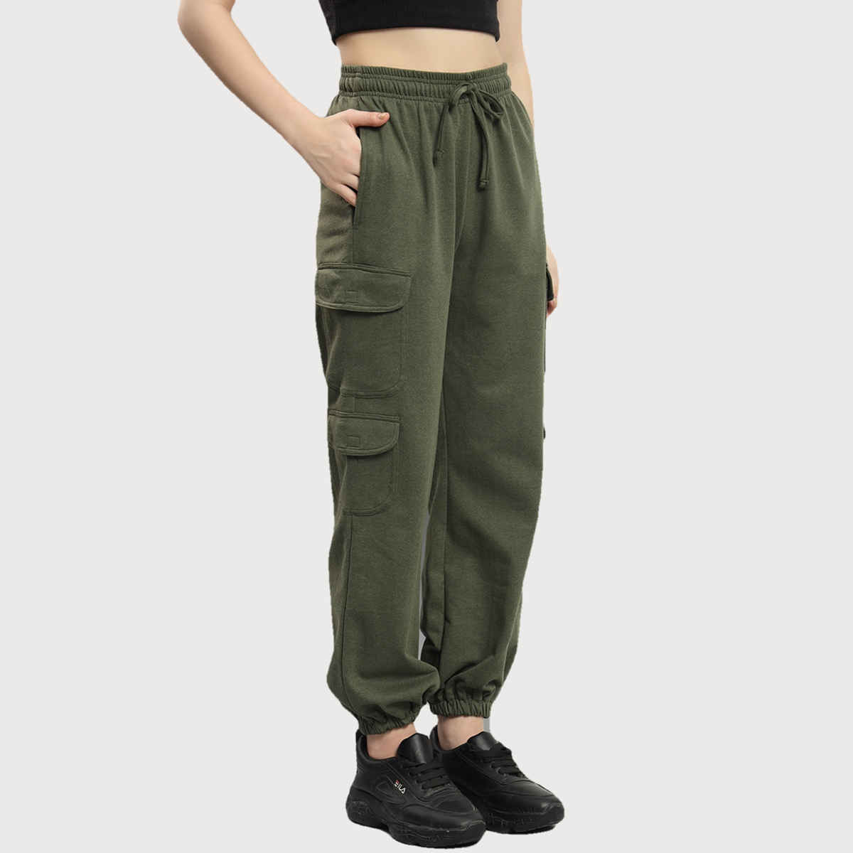 Q-rious Women's AdventureFlex Cargo Joggers | GLJ-CARGO | Olive - 34