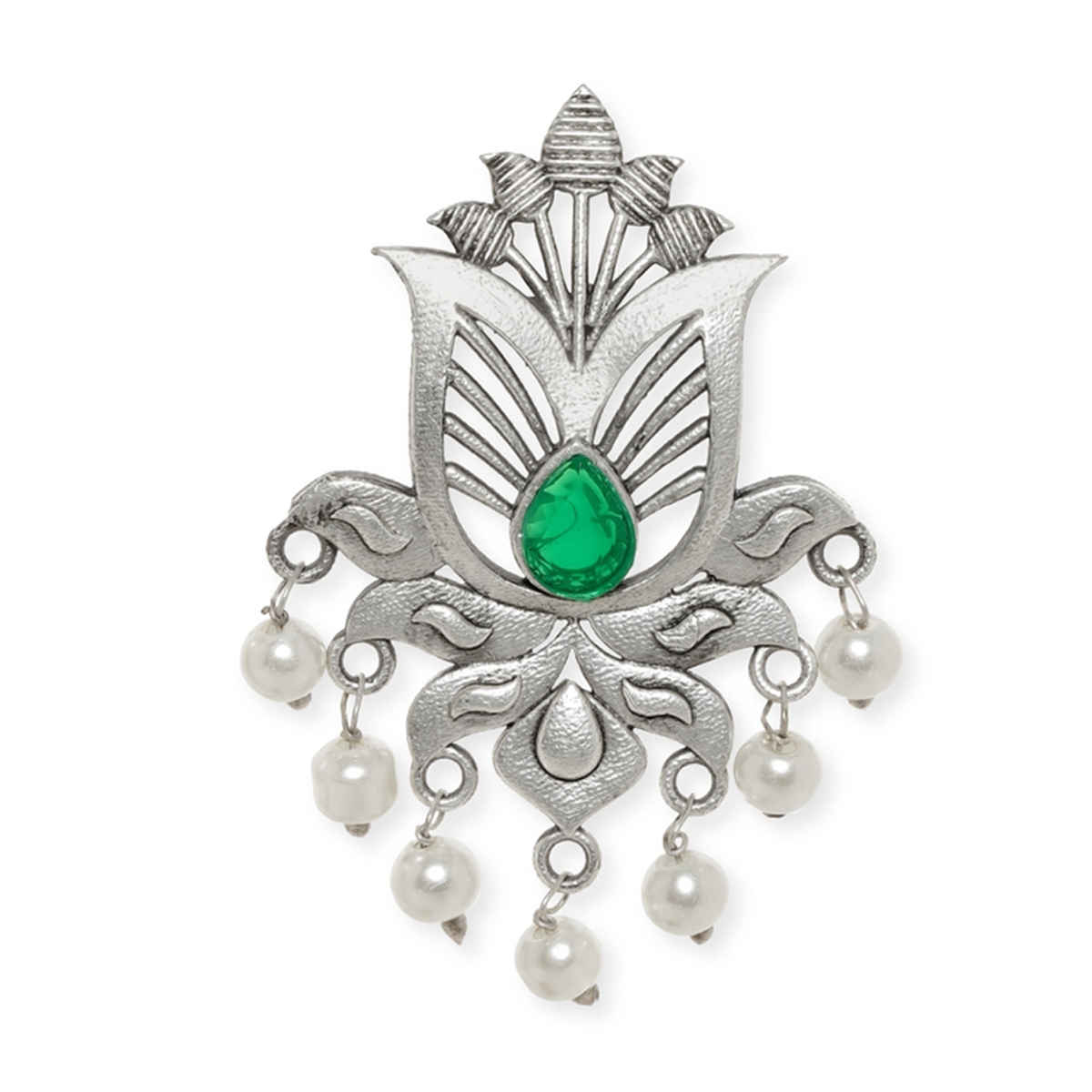 Rubans Oxidized Silver-Plated Stud Earrings