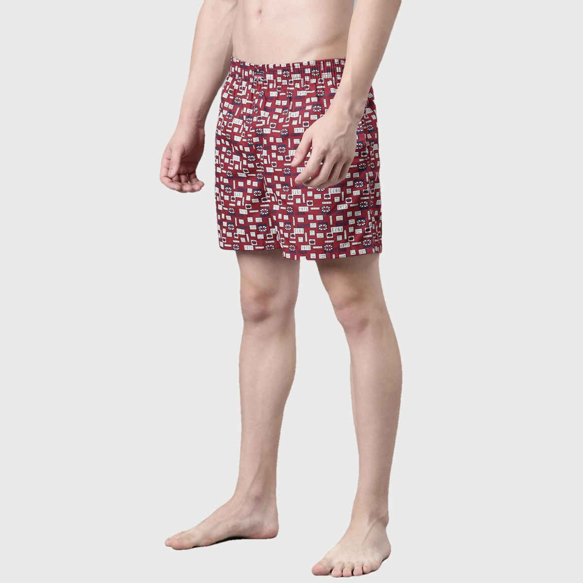 Pepe Jeans Mens Rumba Red Aop 100% Cotton Printed Boxer - Pack of 1 (M) Comfort Fit, Soft Fabric