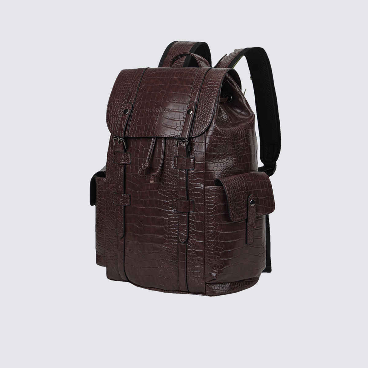 Fur Jaden Unisex Textured Vegan Leather 20 L Laptop Backpack | Brown - 15.6 Inches