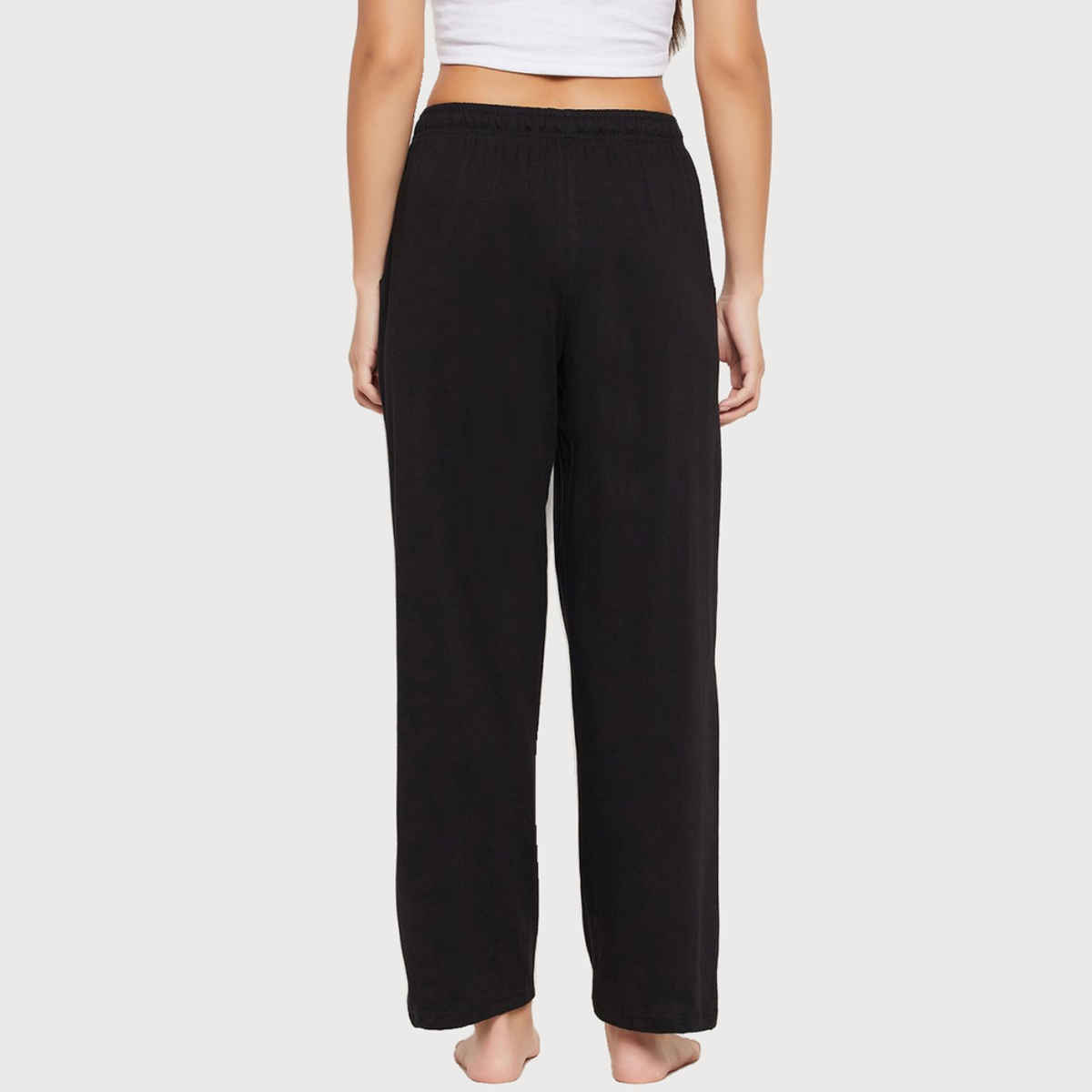 Clovia Cotton Rich Pyjama In Black-L