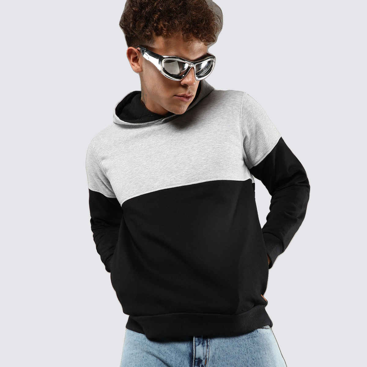 Campus Sutra Men's Stylish Hoodie | Black - M