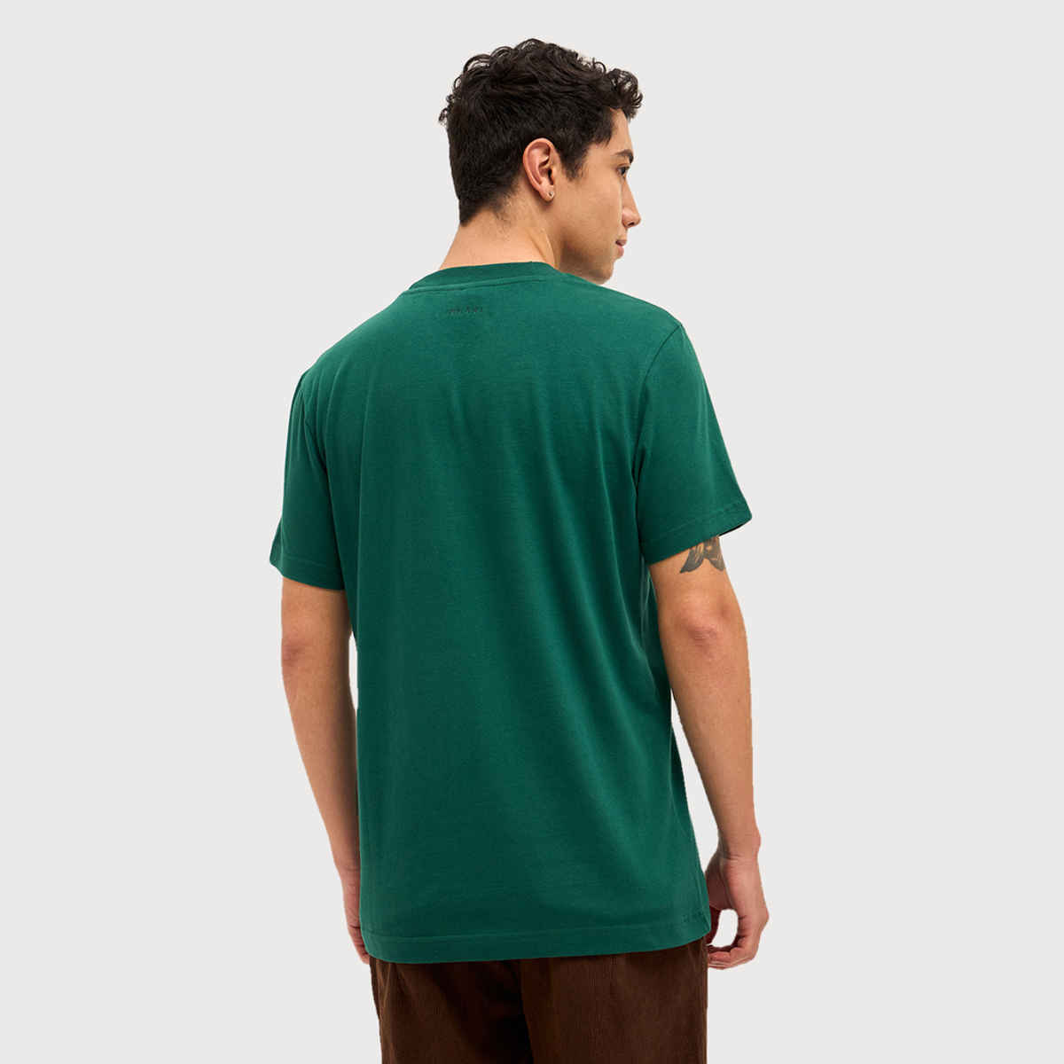 The Bear House Men Relax Fit Solid T-shirt - Grelaro | Bottle Green | M