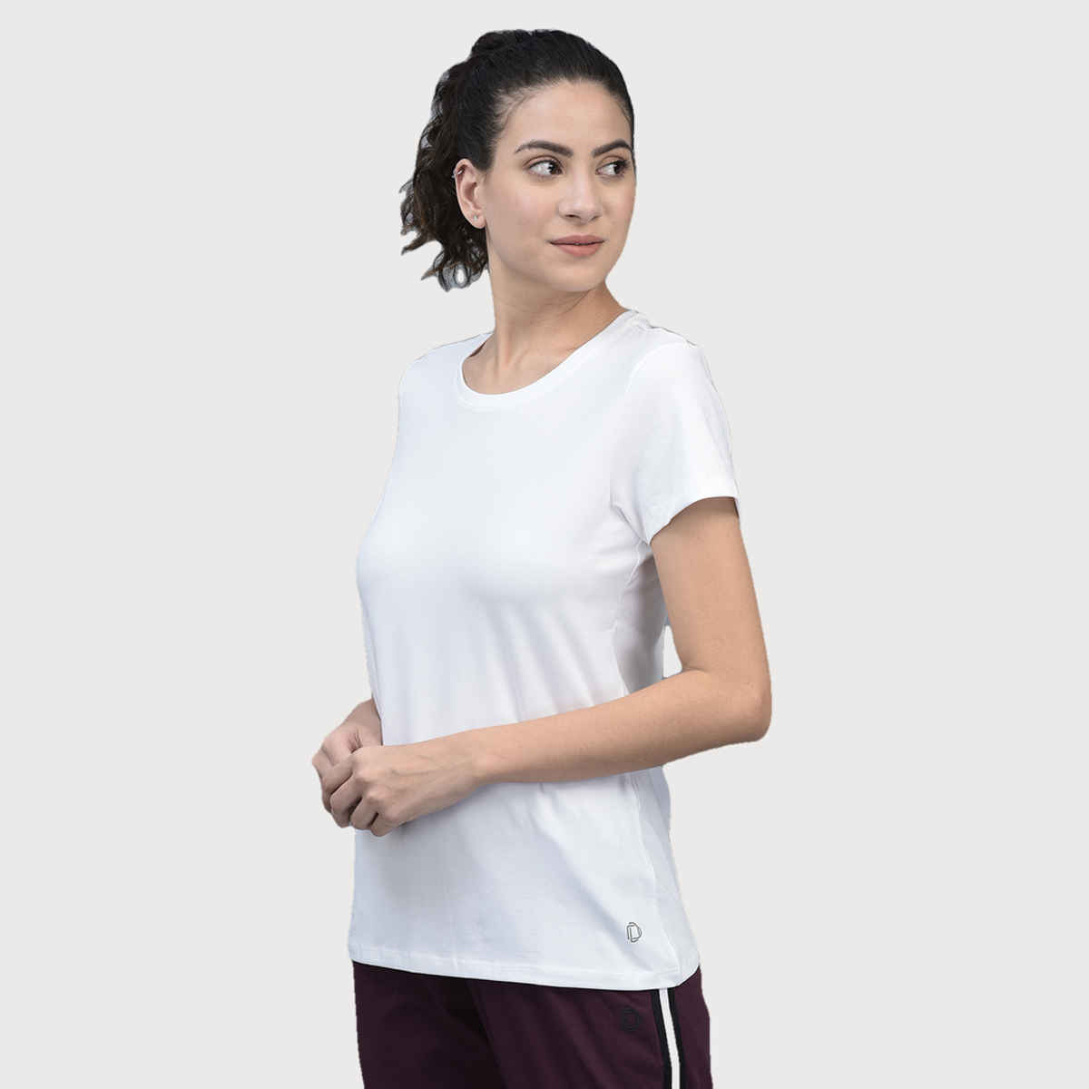 Dollar Women Round Neck T-shirt - White | Stretchable Cotton | XL