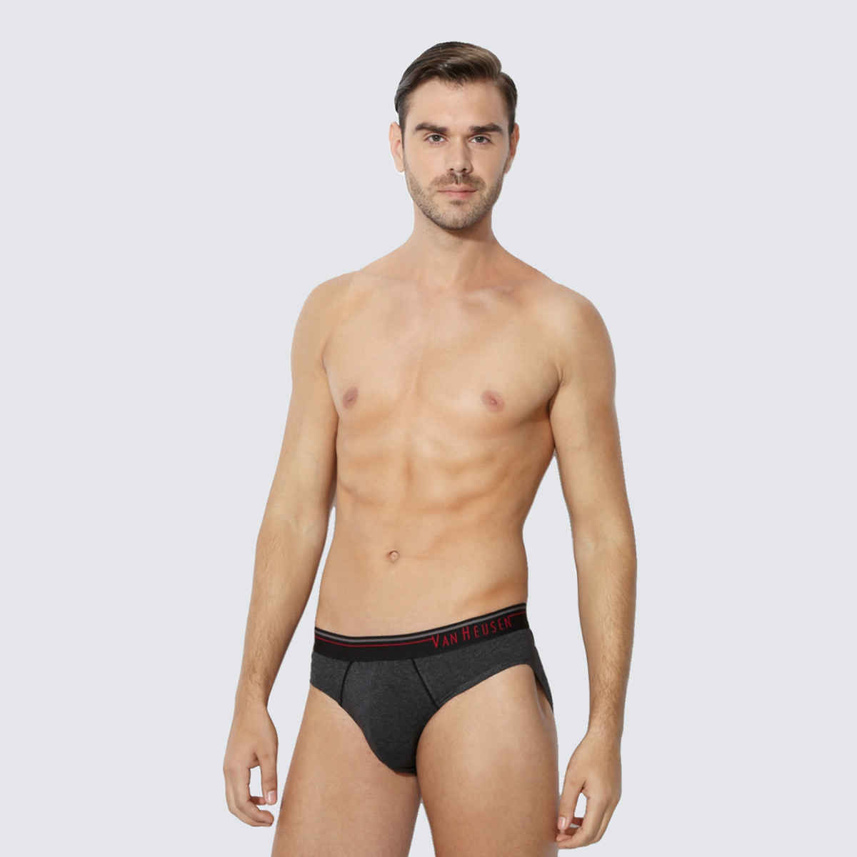 Van Heusen Men Pack Of 3 Anti Bacterial & Colour Fresh Briefs |Peat, Anthra Mel,Pure Black-L