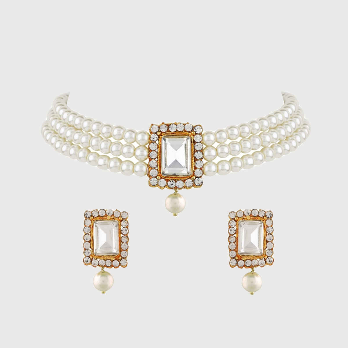 Shining Diva Fashion Latest Stylish Choker Traditional Pearl Necklace Set for Women | A12287s