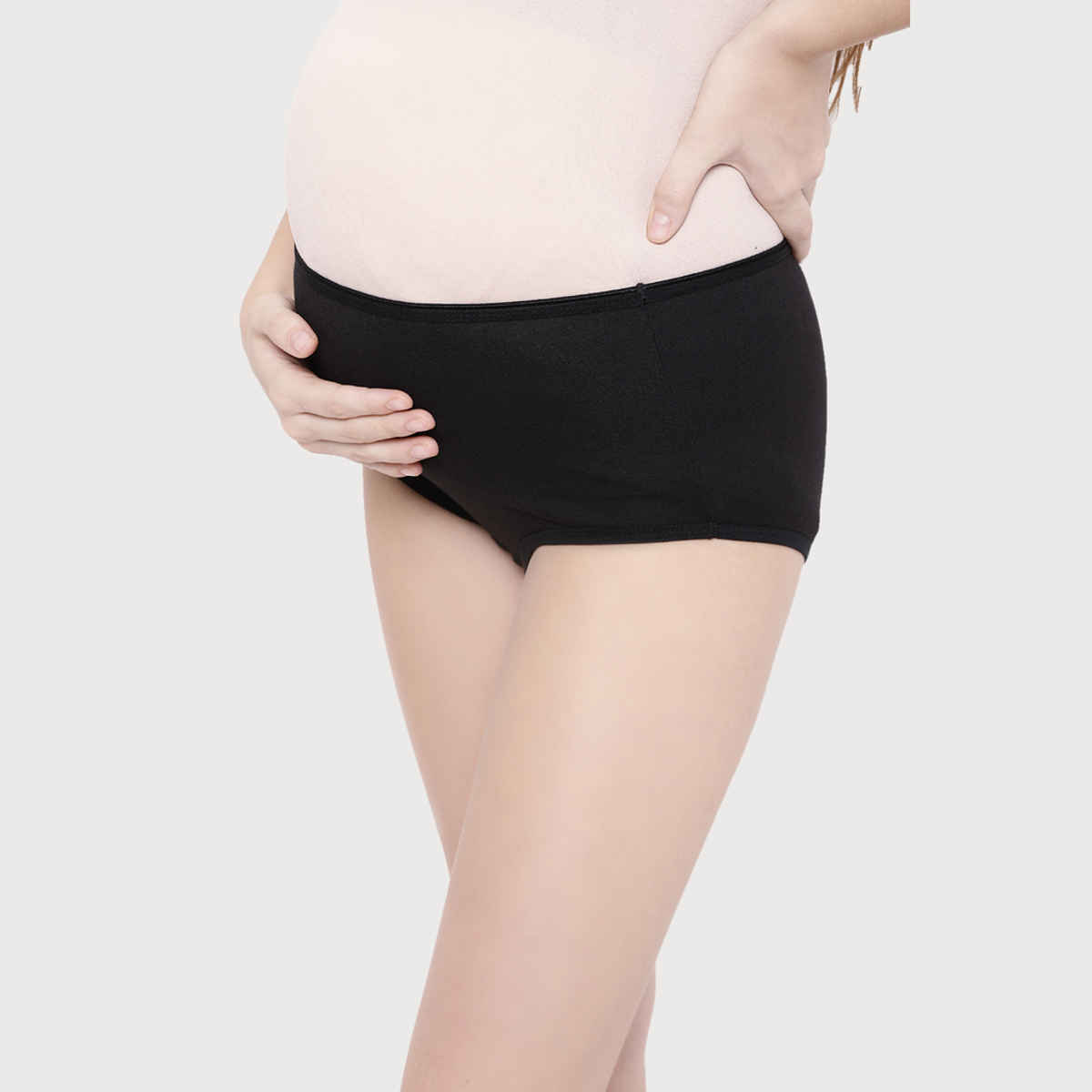Clovia Cotton Maternity High Waist Hipster - Black(Black - M) Panty