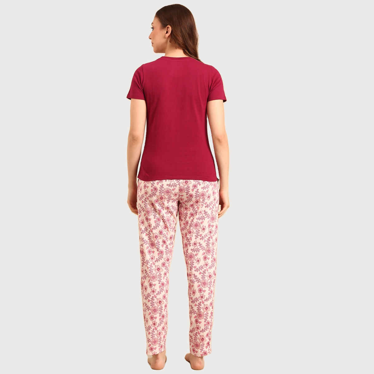 Pepe Jeans Women's Premium Sleep Set Maroon Floral - L