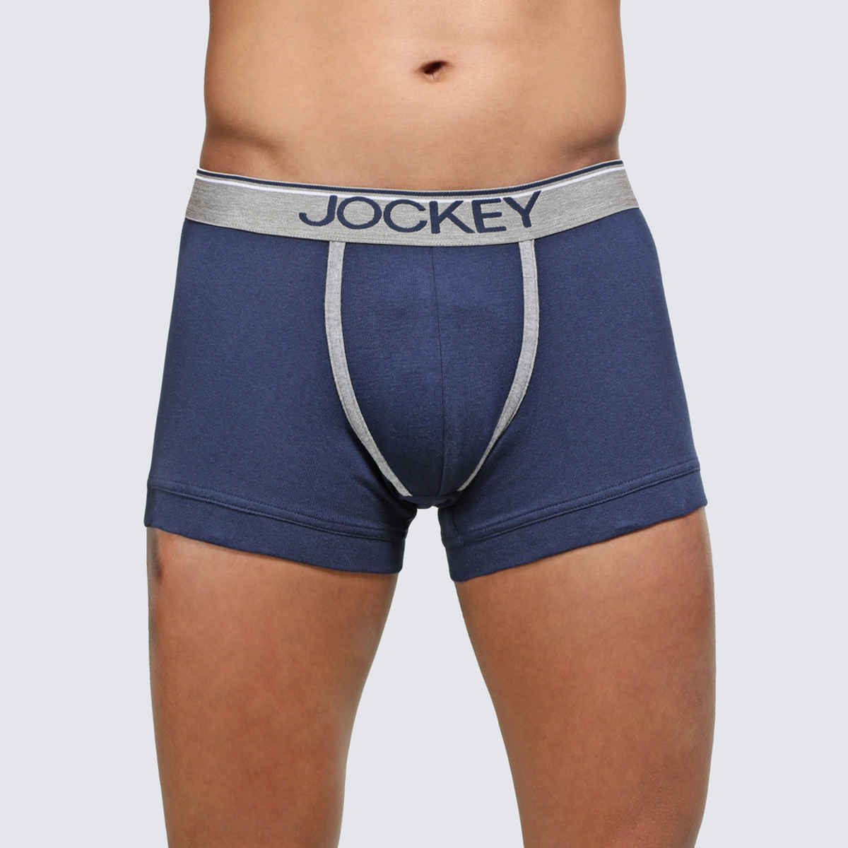 Jockey 8015 Men's Super Combed Cotton Rib Underwear Solid Trunk|Ultrasoft Waistband|PO2 | Navy-XL