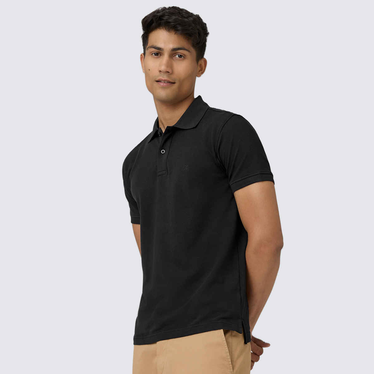 XYXX Nova Polo T-shirt - Pitch Black | Super Combed Cotton | M