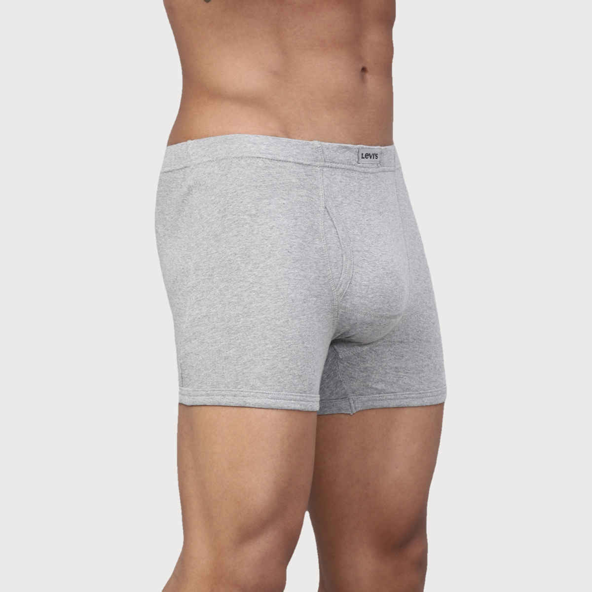 Levi's Men Pure Cotton Long Length Trunk | Ultrasoft Waistband | Light Grey Melange - L