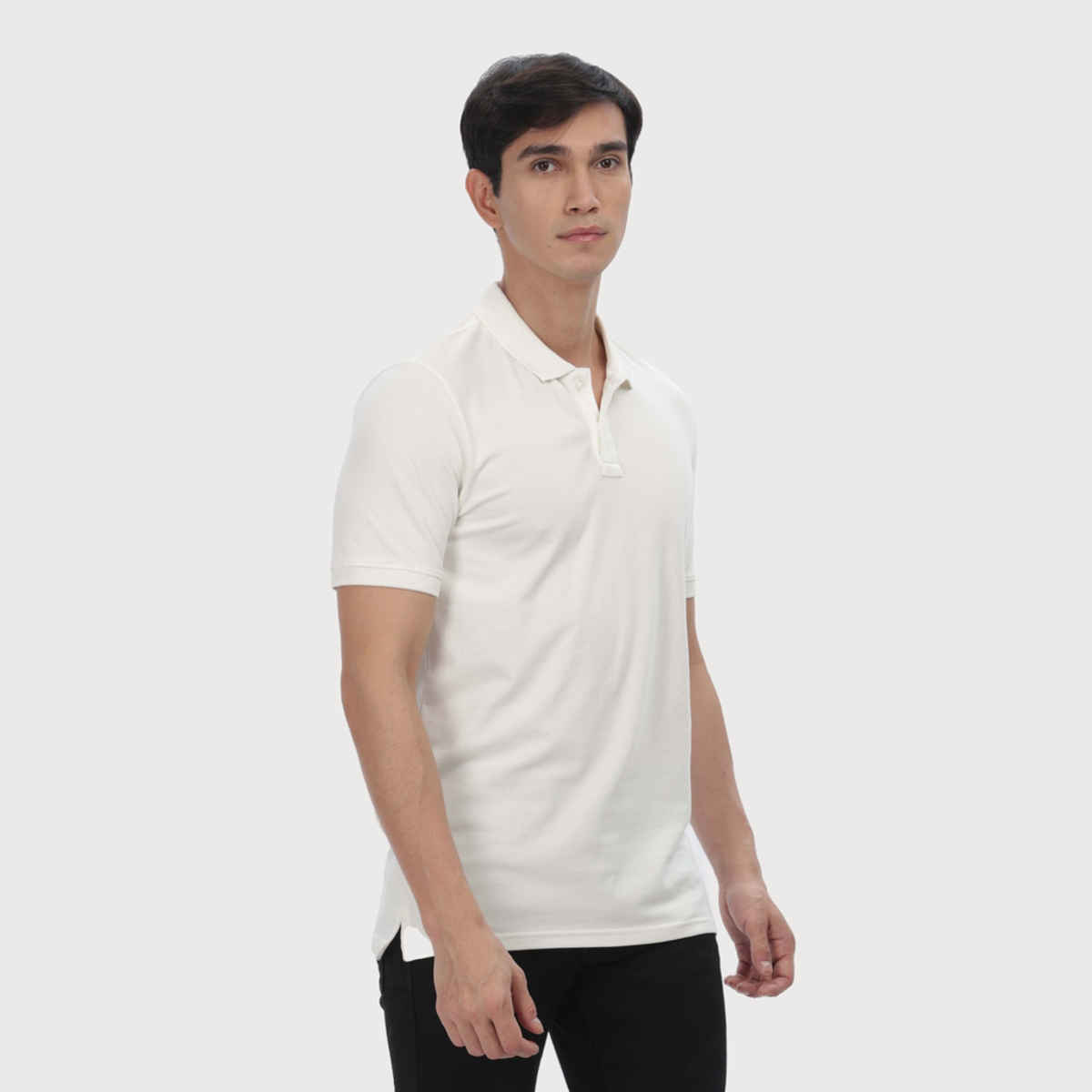 OUTLAWS Men's Premium Cotton Lycra Polo T-Shirt | Cream - XL
