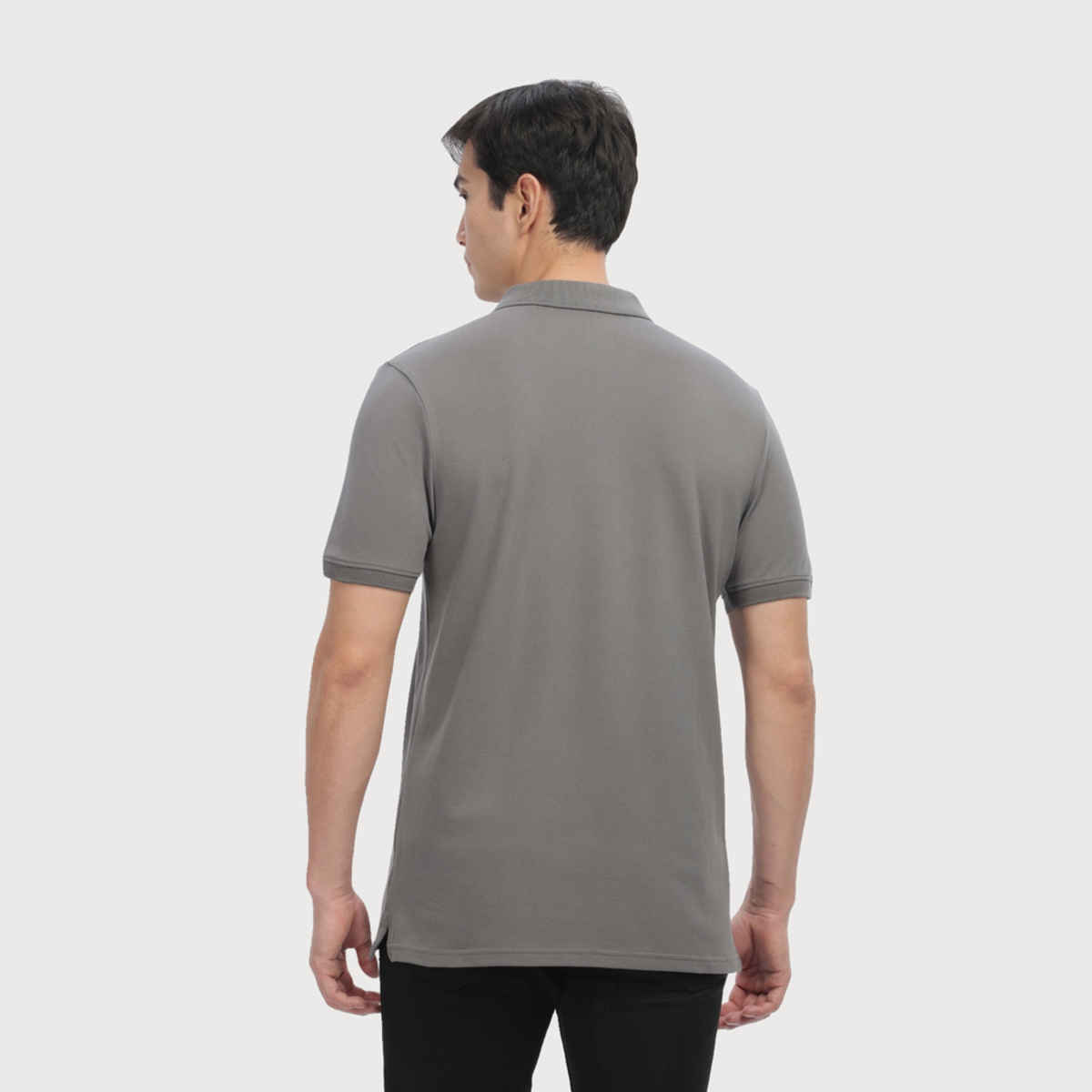 OUTLAWS Men's Premium Cotton Lycra Polo T-Shirt | Grey - XL