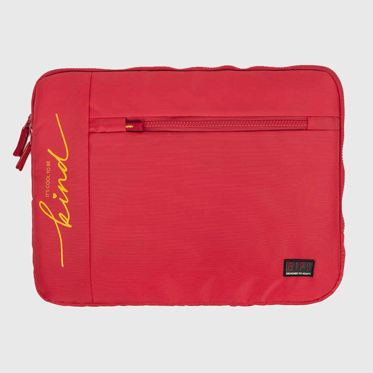 QIPS Unisex Solid PU Coated Polyester 15.6 L Laptop Sleeve | Red - 15.6 Inches