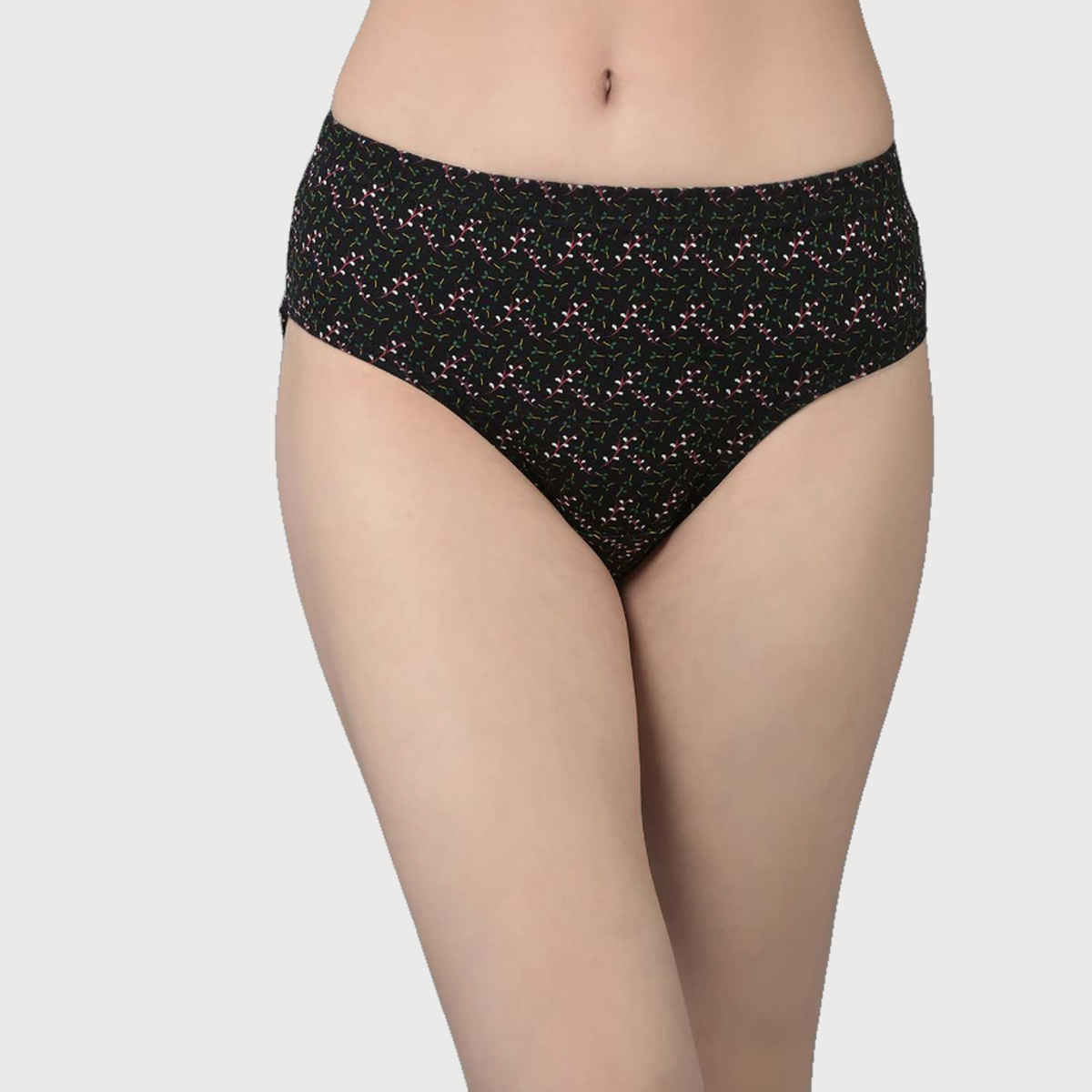 Dollar Missy Women's Combed Deep Printed Inner Elasticated Hipster Panty | Pack Of 2 Assorted - M