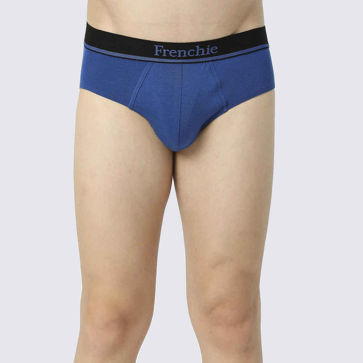 Frenchie Mens Brief Essentials | Pack of 2 | XL | Grey Melange | Indigo Melange